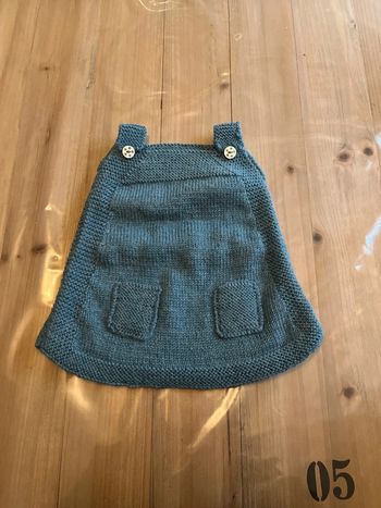 Robe maille fait main bleu 6 mois