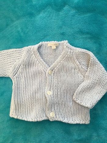 gilet dpam bébé 1 mois tbe bleu clair