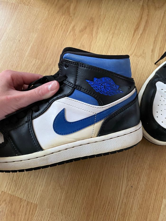 Nike air Jordan 1 mid White/ racer blue black - photo numéro 4