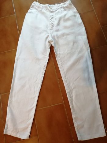 Pantalon en toile blanc Taille 38 Caroll