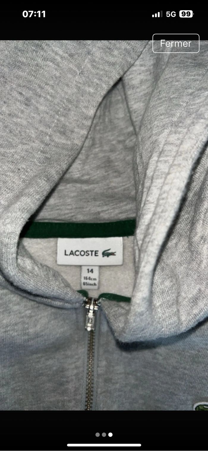 Veste Lacoste grise - photo numéro 3