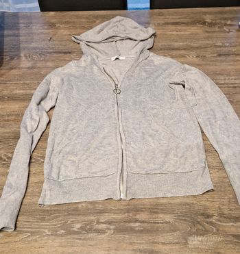 Veste grise à capuche taille s