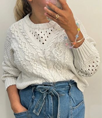 Petit Pull Court Maille Ajourée Taille M-L