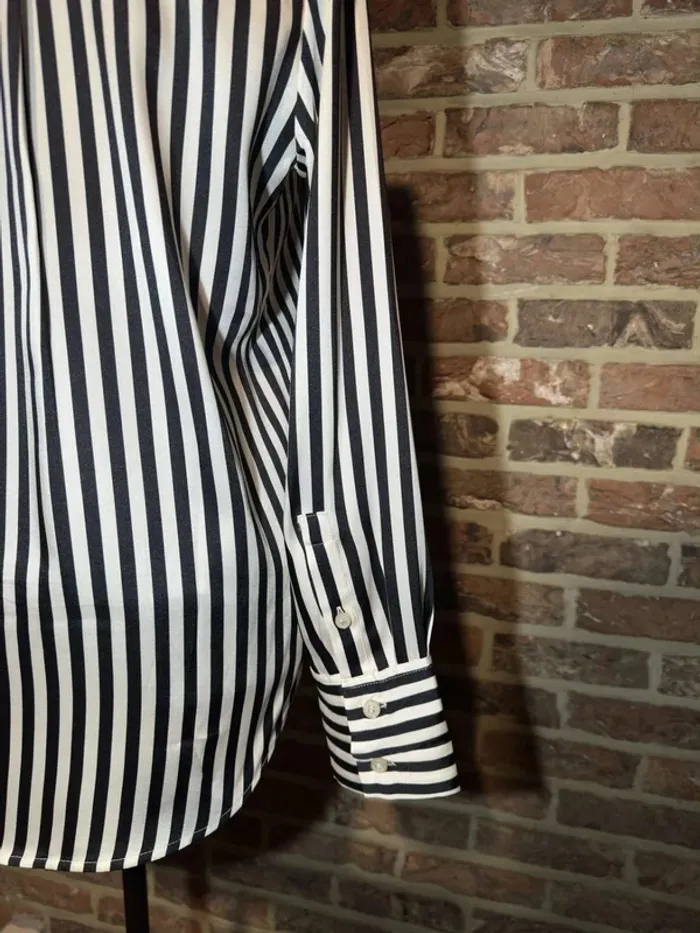Chemise lignée noire et blanche H&M Taille XS / 34 - photo numéro 14