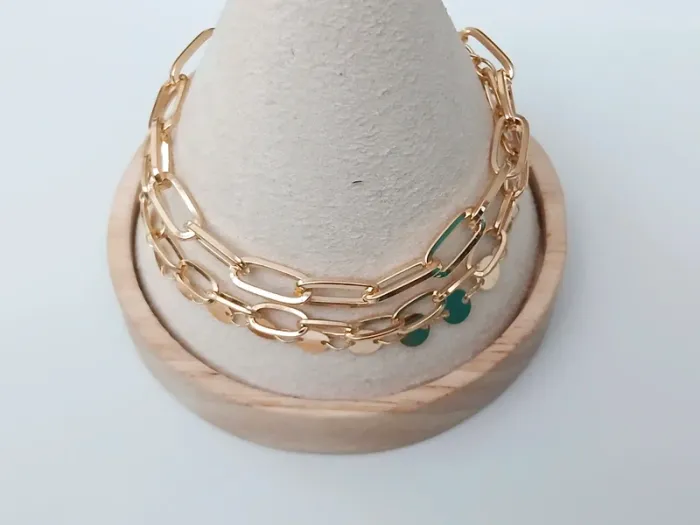 Lot 3 bracelets chaîne doré tendance – look chic et stylé - photo numéro 3