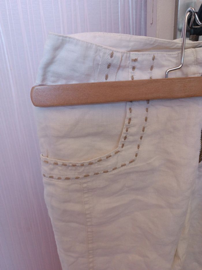 Pantalon lin blanc 34 - photo numéro 2