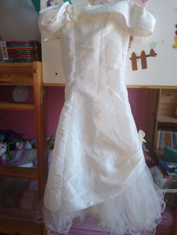 Robe écru fines bretelles avec fleurs 10 ans