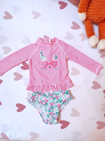 Maillot de bain bébé fille. - Anti uv - 6 mois - Neuf - Du pareil au même