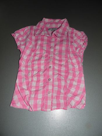 Chemise MC Vichy Rose et Blanc Taille 6 ans