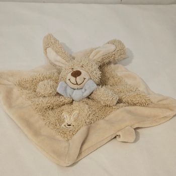 Doudou lapin nicotoy nœud bleu