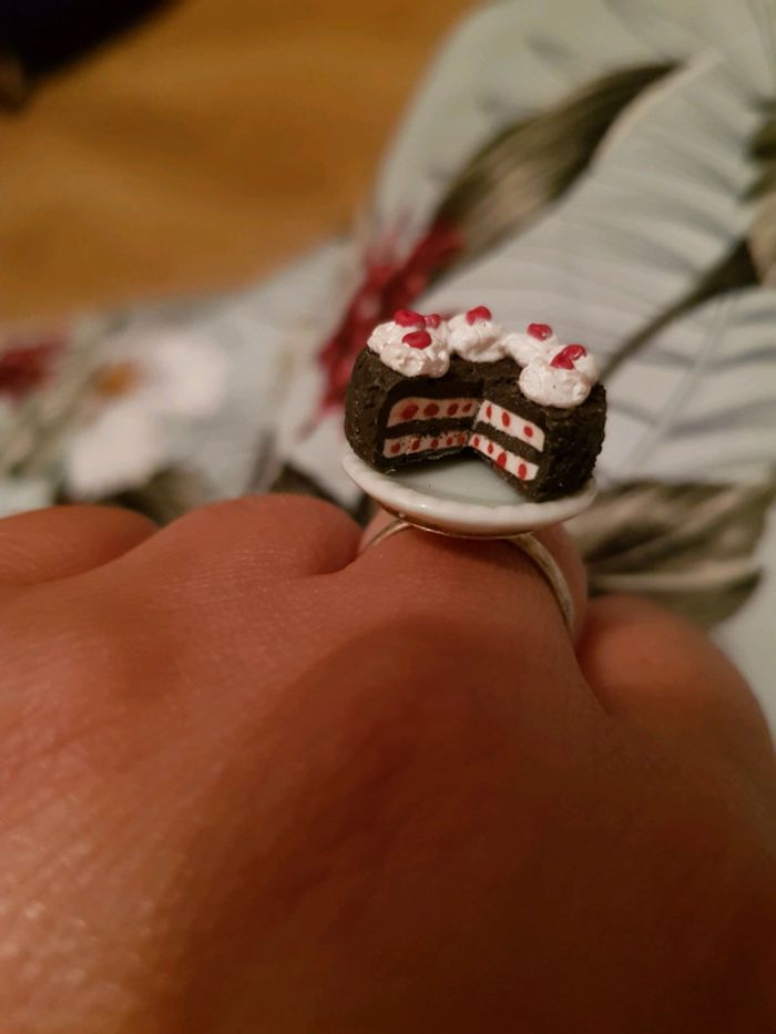 Bague fimo forêt noir - photo numéro 3