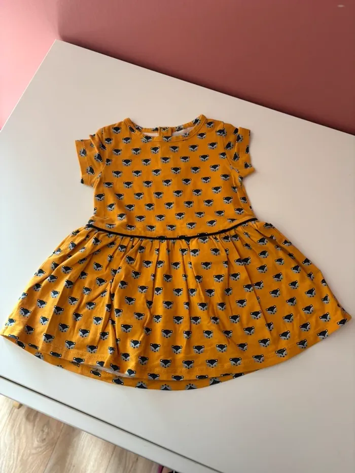 Robe moutarde renards jbc 68/6m - photo numéro 2
