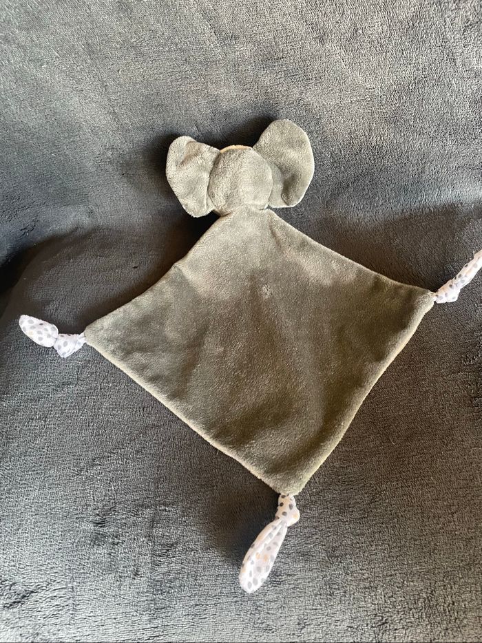 Doudou plat losange Éléphant Beige gris pois Envie de Fraise - photo numéro 2