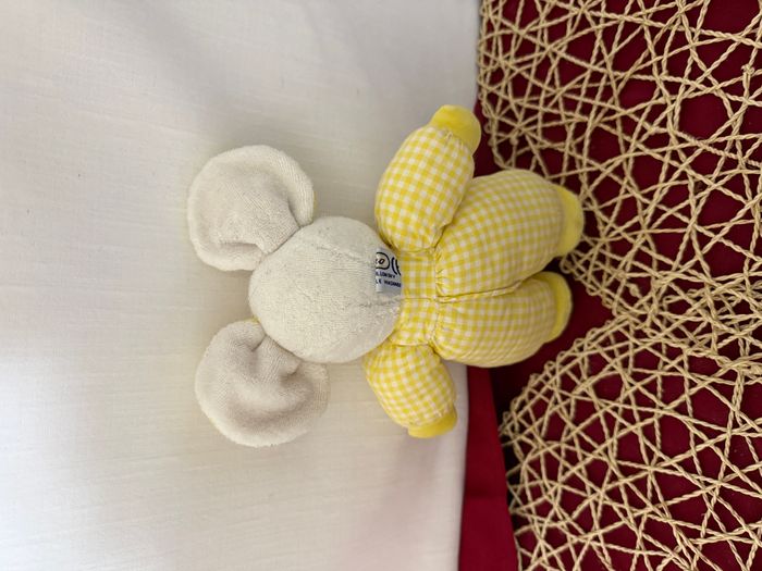 Doudou Souris jaune carreaux AJENA - photo numéro 3