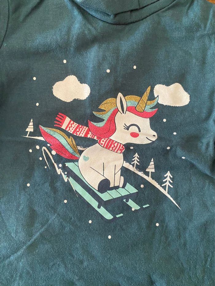 T-shirt col roulé vert licorne - photo numéro 3