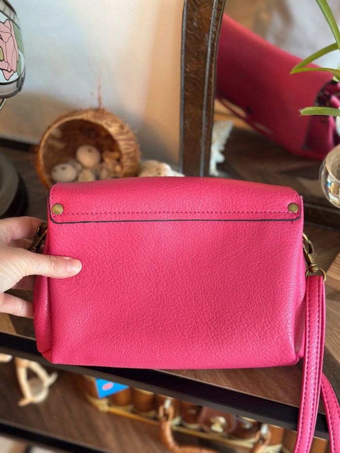 Sac en cuir rose Borse in Pelle – Bandoulière ajustable porté épaule - photo numéro 5