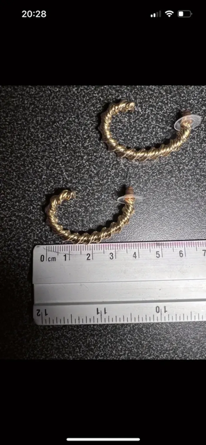 Boucle d’oreille acier doré - photo numéro 3