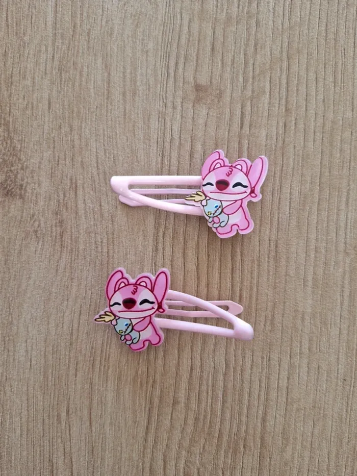 Lot 2 barrettes rose – personnage Stitch Neuve - photo numéro 2