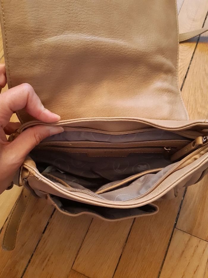 Sac à bandoulière beige/doré Lulu Castagnette - photo numéro 10