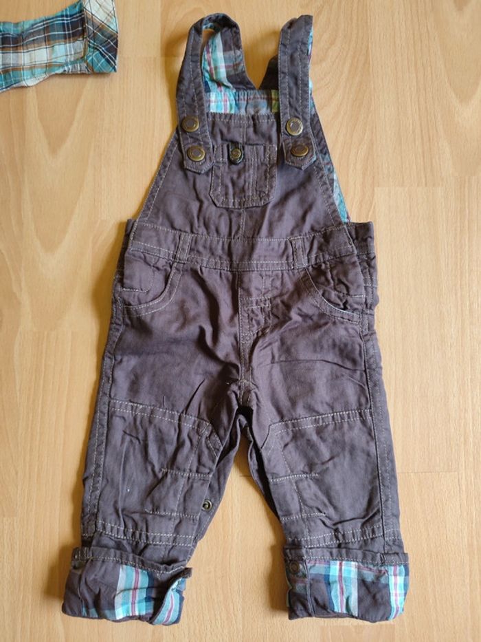 Lot ensemble salopette chemise et veste sans manche TAO assortis en 6M - photo numéro 3