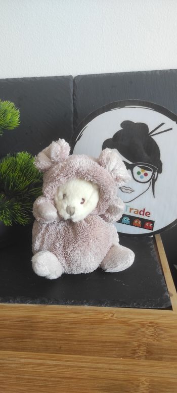 peluche Bukowski design ours souris déguisé marron violet blanc boule 15cm