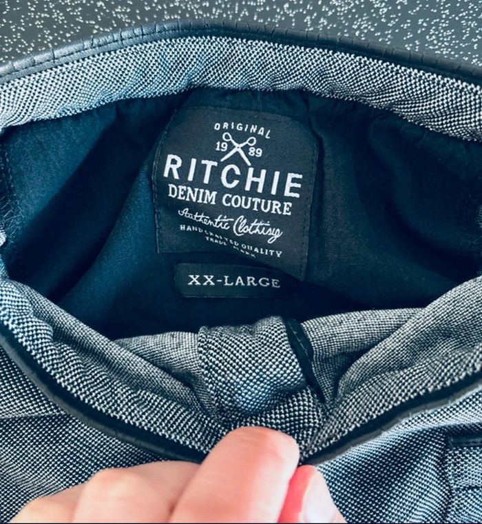 👕 Haut à manches longues col tunisien gris - Taille XXL - photo numéro 2