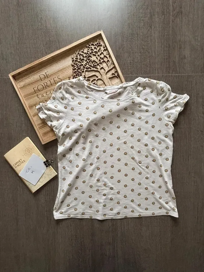 T-shirt petits pois dorés Camaieu M