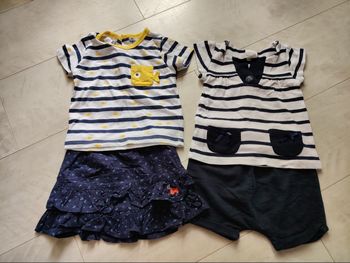 Lot de 2 ensembles 12 mois