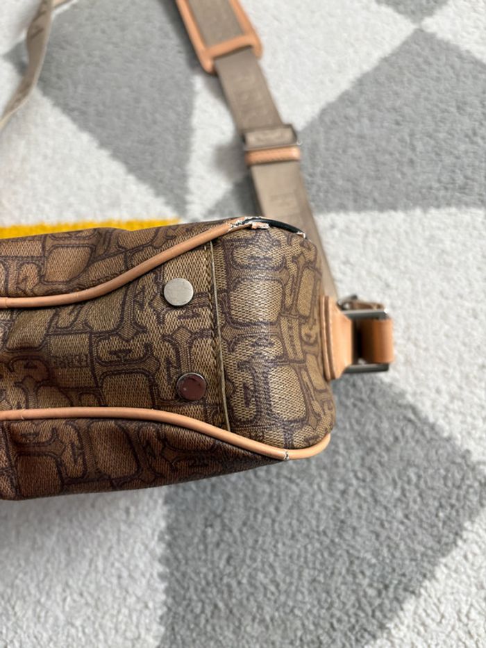 Sac à bandoulière en toile enduite Ferre | Beige et marron | 24 X 20 cm - photo numéro 5