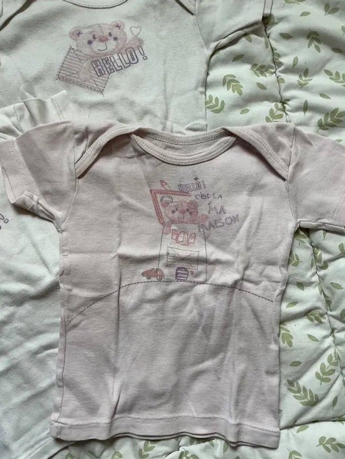 lot de 3 maillots de corps influx 2 ans blanc et rose - photo numéro 3