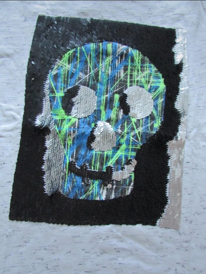 T-shirt Tête de mort garçon 10 ans - photo numéro 3