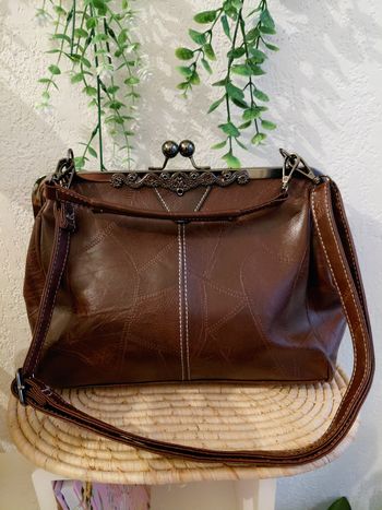 Sac bandoulière marron style vintage