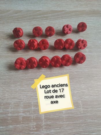 Lego ancien lot 17 roues avec axes