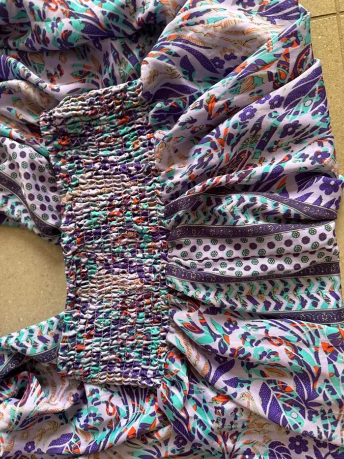 Pantalon violet, très bon état, 36x95cm - photo numéro 4