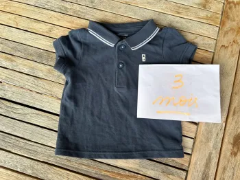 Polo bleu marine Obaïbi - 3 mois
