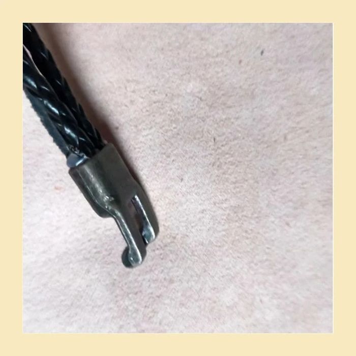 Bracelet homme cuir noir tressé – style rock avec perles métal et fermoir crochet - photo numéro 15