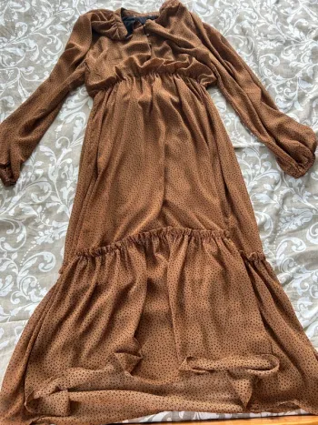 Robe longue marron