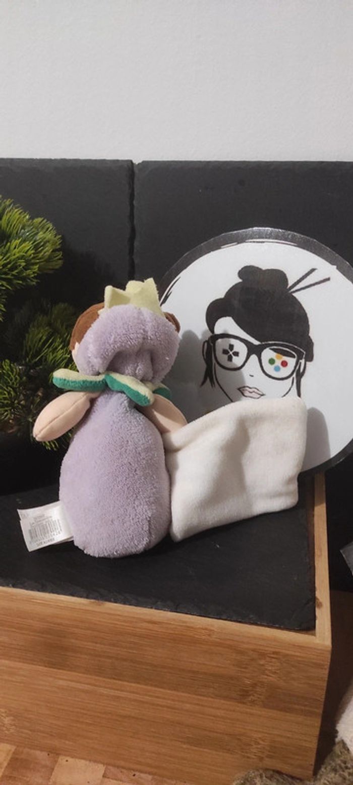 Doudou et compagnie lutin poupée mûre les demoiselles douillette dc2542 violet vert mouchoir fille - photo numéro 2