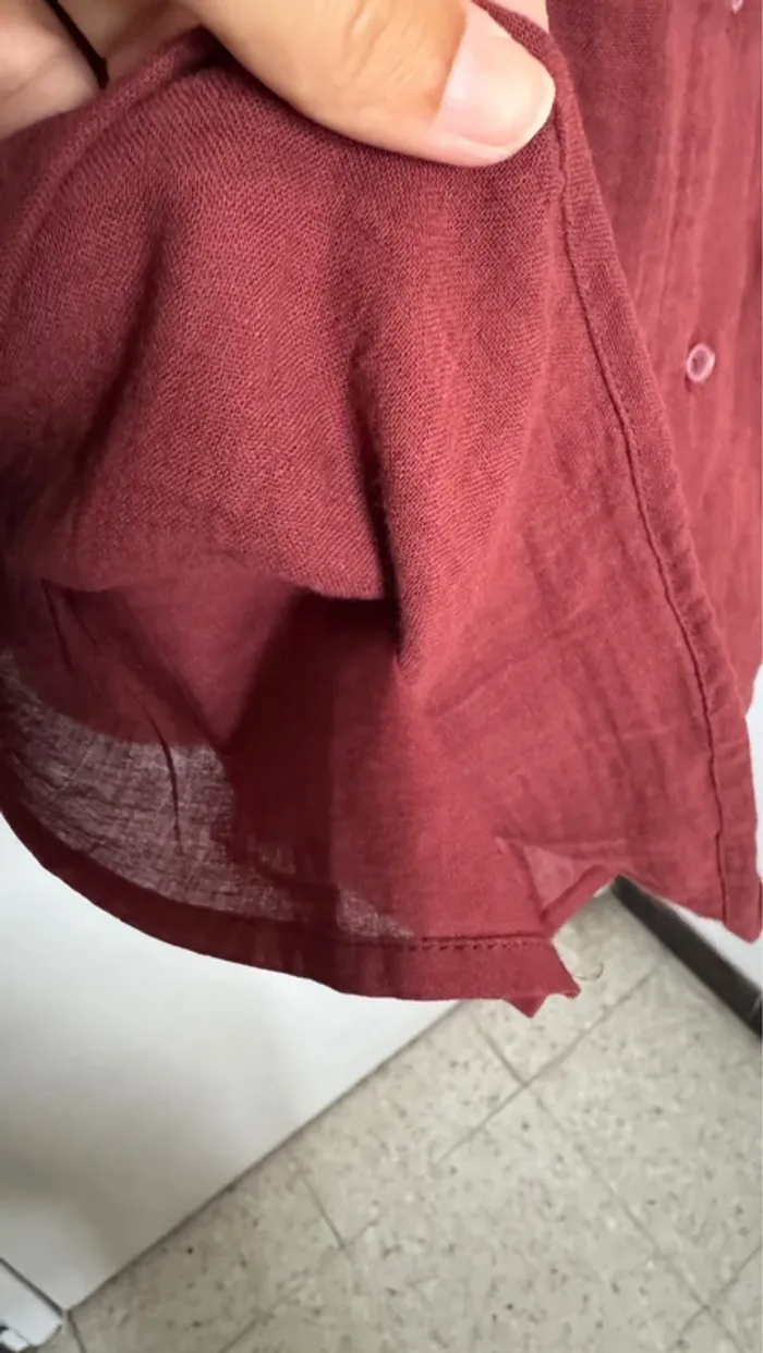 Jupe gase de coton terracotta camaïeu neuve - photo numéro 3