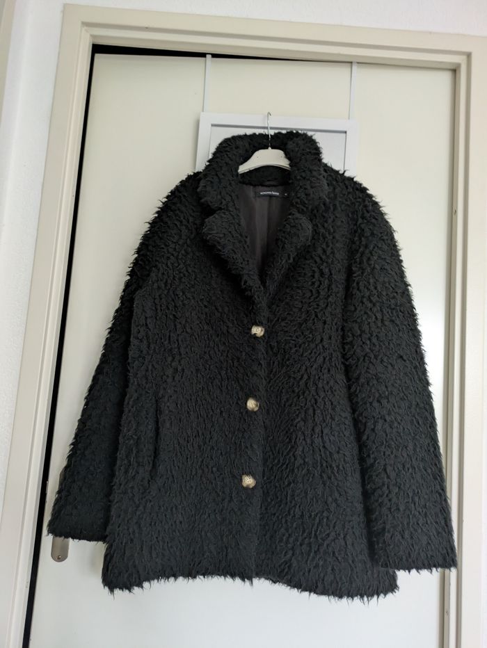 Manteau pilou noir Monoprix 40