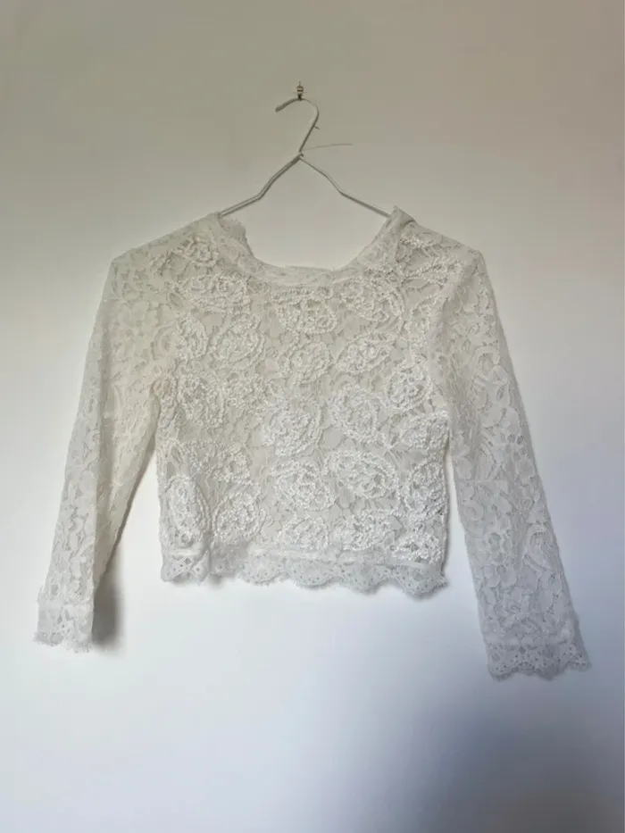 Top en dentelle blanch