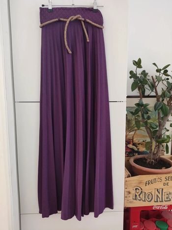 Incroyable Jupe longue plissée violette transparente Christine Laure made in France vintage