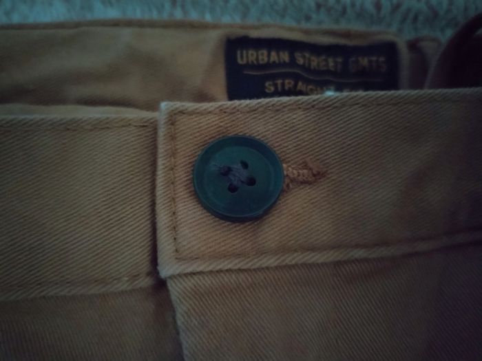 Pantalon élégant straight Fit Camel "H&M" taille réglable 98% coton - photo numéro 2