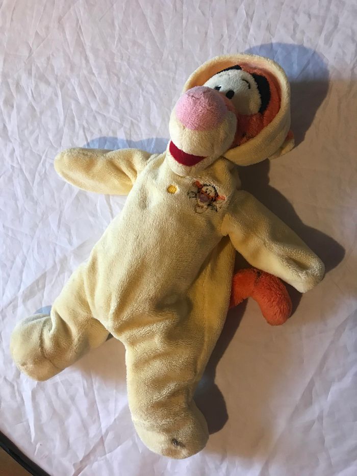 Petit Tigrou Disney Pyjama Jaune Capuche Animal Faune Peluche Petits Enfants Bébés - photo numéro 5