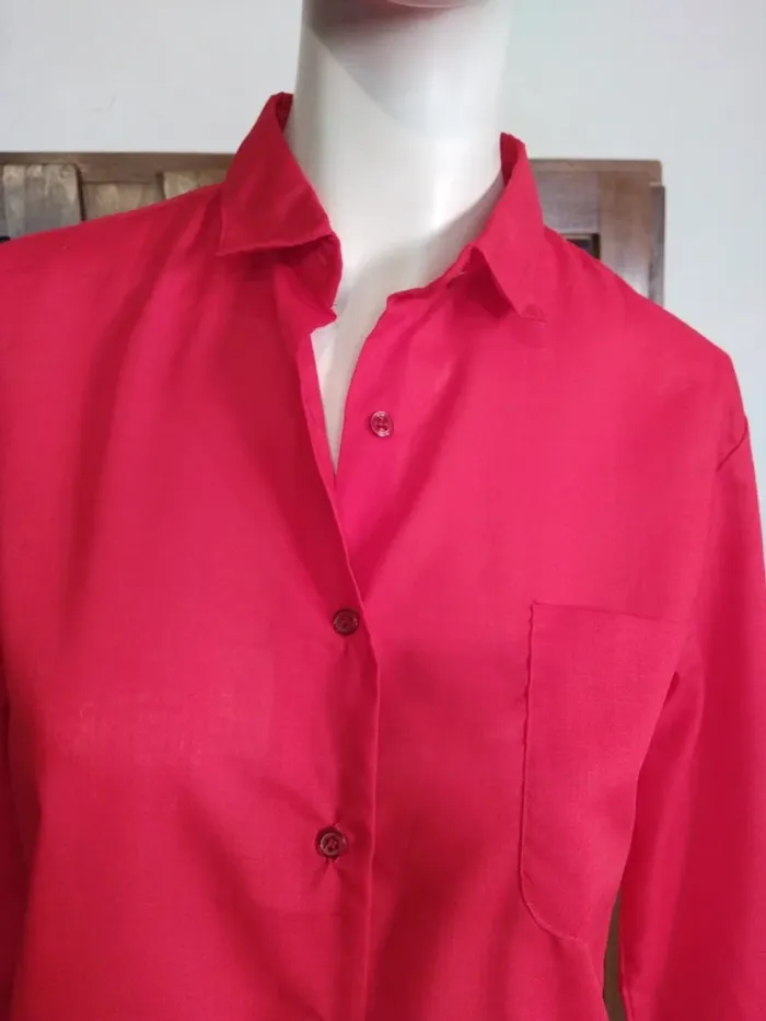 Chemisier chemise top tunique basic classique printemps automne rouge Noël - photo numéro 5