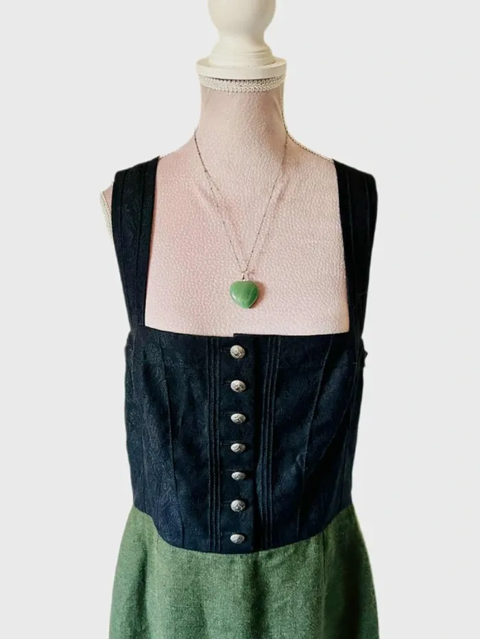 🌿Robe vintage en lin et laine autrichienne T.40 Tramontana Oktoberfest cottagecore linen wool dress🌿 - photo numéro 9