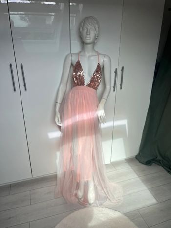 robe longue en tulle 💕rose  36/40