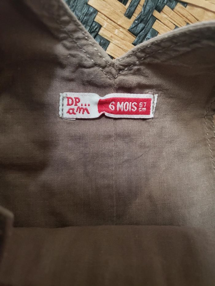 Salopette short marron clair garçon 6 mois Du Pareil au Même - photo numéro 5