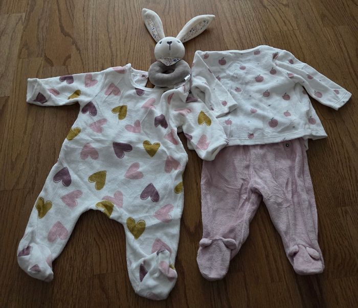 Lot de 2 pyjamas chaud kiabi fille 1 mois - photo numéro 2
