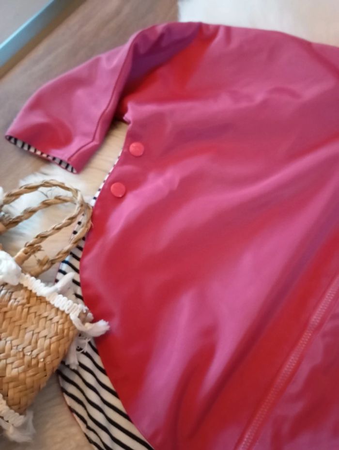 Moussaillon 💀 cire cape poncho fille rose 3 ans imperméable - photo numéro 5